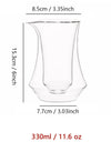 300ml Double-layer Glass Coffee Sharing Pot Transparent Hanging Ear Espresso Coffee Cup Heat Insulation Cold Coffee Sharing Tool