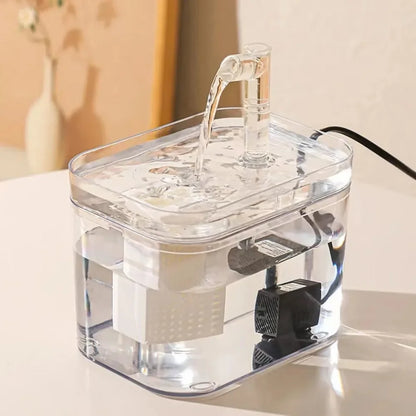 Automatic Pet Water Fountain Transparent USB Power Cat Water Dispenser 1500ml for Indoor Dog and Cat Water Feeding Supplies