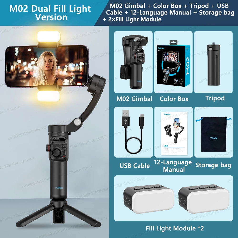 3-Axis Handheld Gimbal Stabilizer for Smartphone with Wireless Remote for iPhone Android Phone Face Tracking Tiktok Vlog