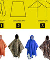 3 in 1 Portable Sunshade Camping Tarp Ground Mat Raincoat Outdoor Waterproof Rain Poncho Backpack Cover for Hiking Picnic tent