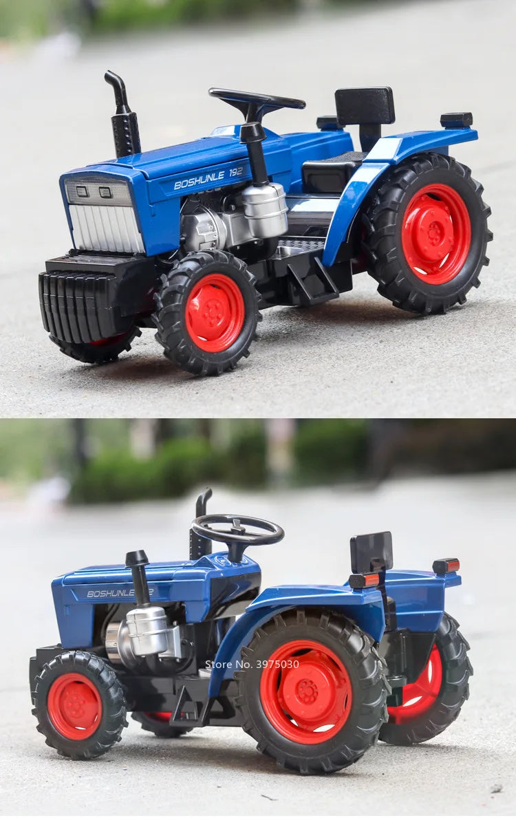 1/32 Scale farm Tractor Alloy Toy Model Car Diecast with Light Music Rubber Tires Tractors Vehicles