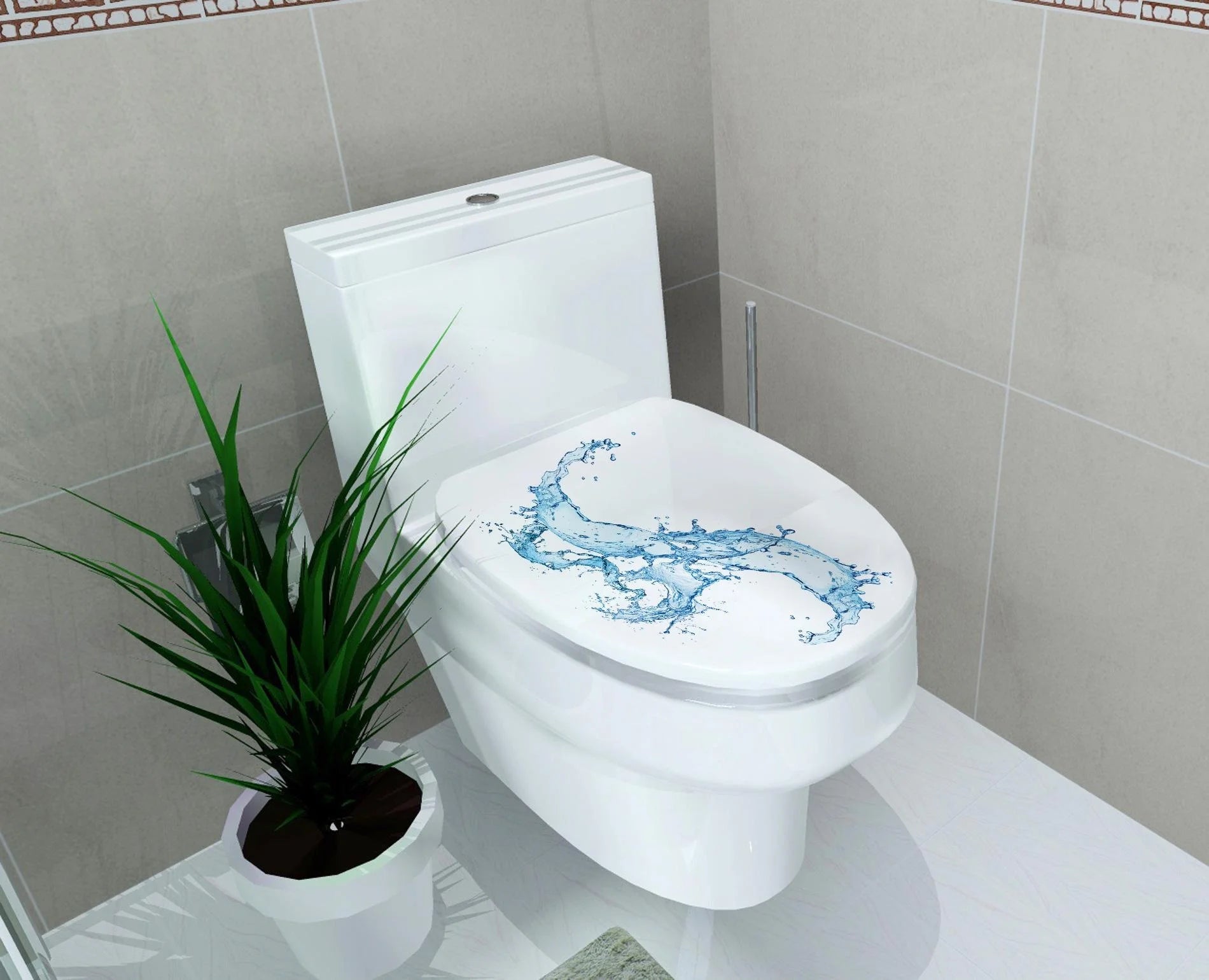 DIY 3D Toilet Lid Seats Cover Wall Stickers Bathroom Decal Mural Home Decoration