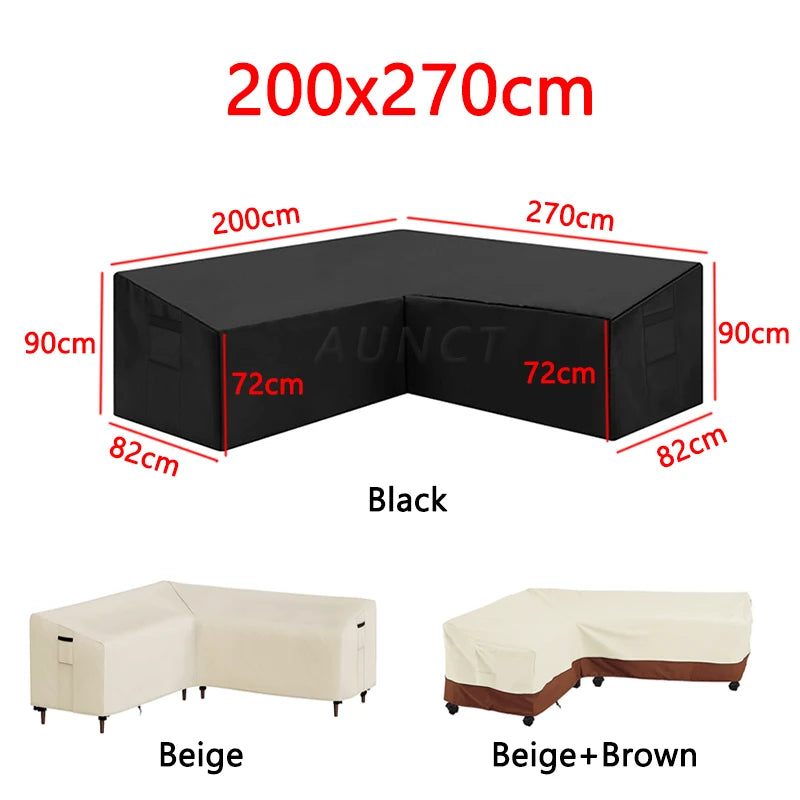 L Shape Corner Outdoor Sofa Cover Waterproof Rattan Corner Furniture Cover V Shape Sofa Table Chair Protective Dust Covers
