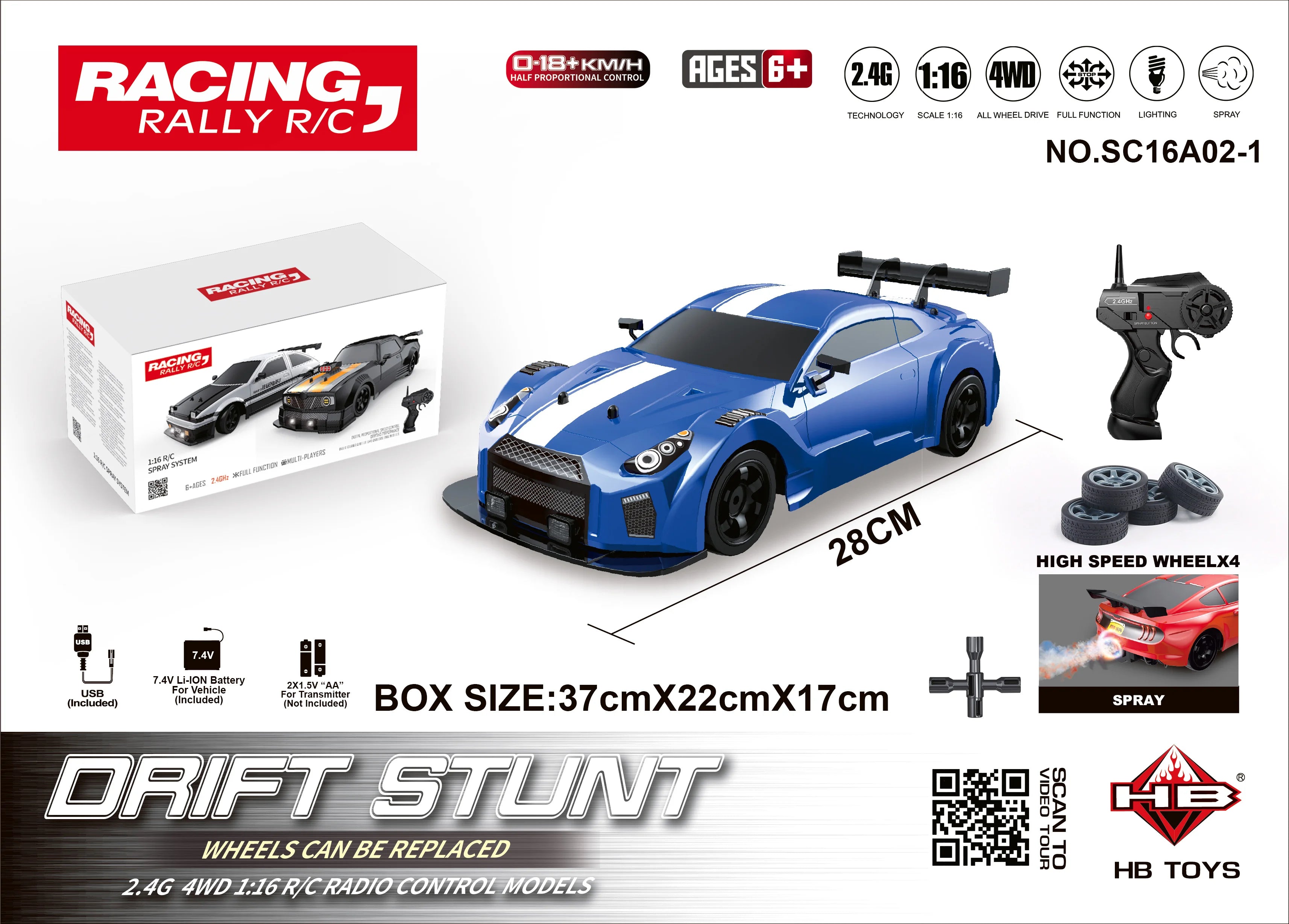 AE86 Remote Control CAR Racing Vehicle Toys For  1:16 4WD 2.4G High Speed GTR RC Electric Drift Cars  Toys Gift