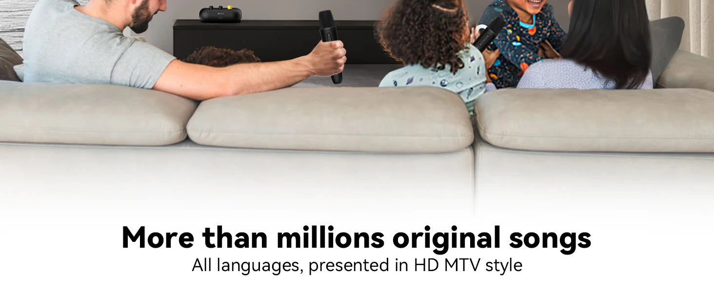 Puremic Karaoke Machine, Free Forever millions songs video MTV karaoke songs streaming karaoke Home Karaoke no Ads with 2 mics