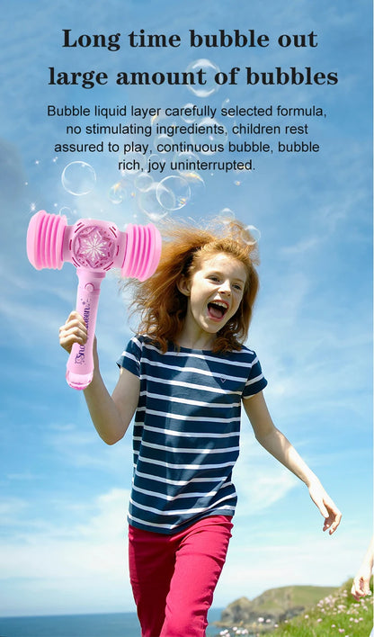 2 In 1 Toy Hammer Automatic Bubble Machine, Princess Toys