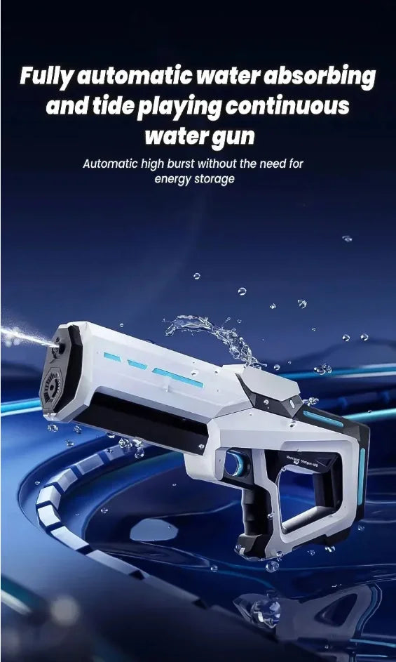 Electric Water Gun with Automatic Water Absorption Rechargeable Outdoor Water Blaster