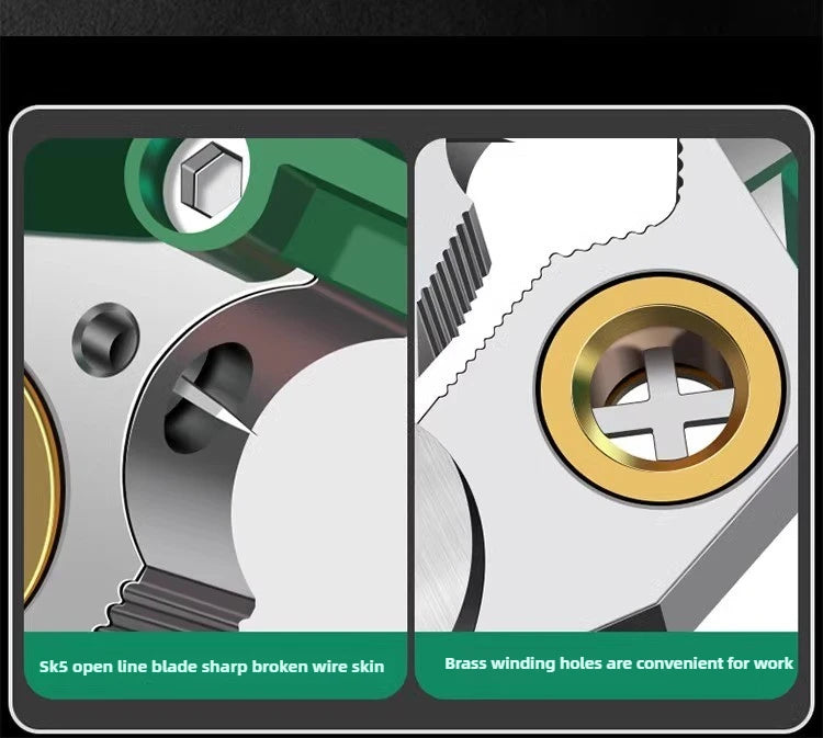 Multifunctional Wire Stripper Electrician's Pliers 8-in-1 Stainless Steel Needle-nose Pliers with Wire Measuring Hand Tools