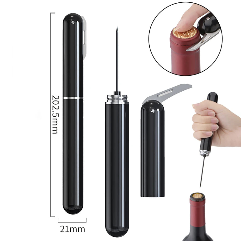 Stainless Steel Air Pressure Pump Wine Bottle Opener Pen Shape Fast Corkscrew Needle Kitchen Bar Party Tool Portable Wine Opener