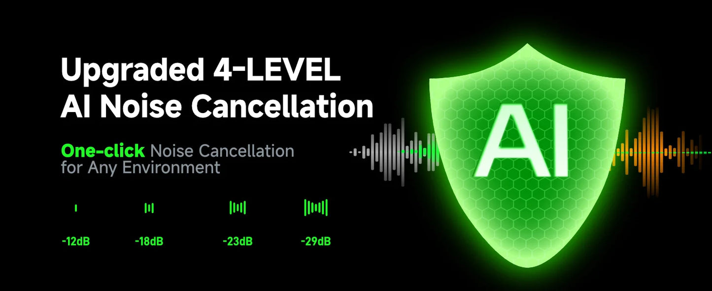 Wireless Lavalier Microphone with AI Noise Cancellation and App Control