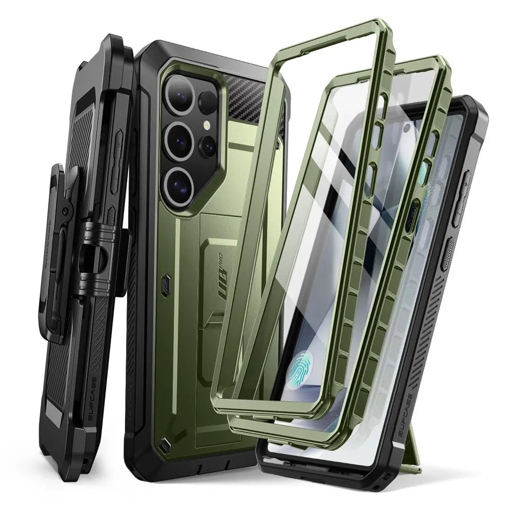 For Samsung Galaxy S25 Ultra Case UB Pro Full-Body Dual Layer Rugged Belt-Clip Phone Case with Built-in Screen Protector