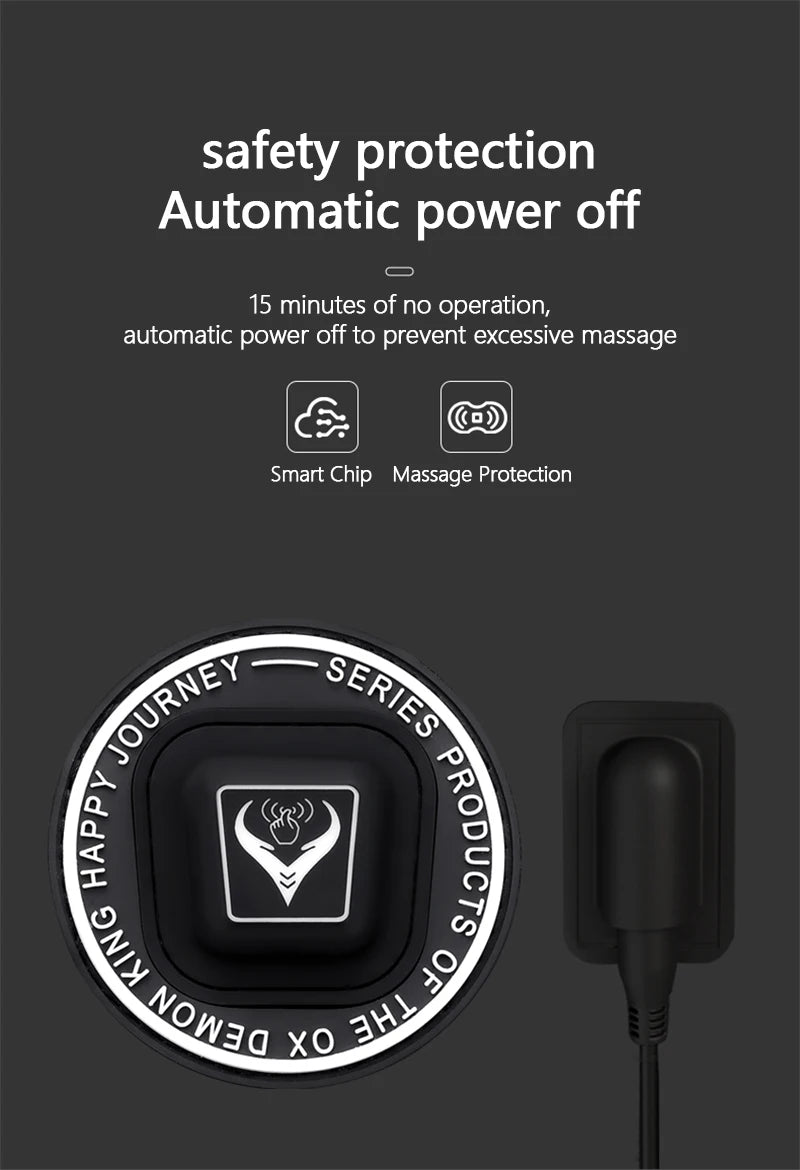 Car Electric Massage Neck Pillow Cushion Vibration Headrest Support Lumbar Seat Back Cushion Vehicle Supplies Travel Assecories
