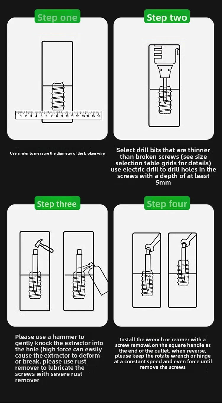 5PCS/6PCS Broken Damaged Screwdriver Extractor Drill Bit Set Carbon Steel Double Side Screw Pull Center Drill Bits