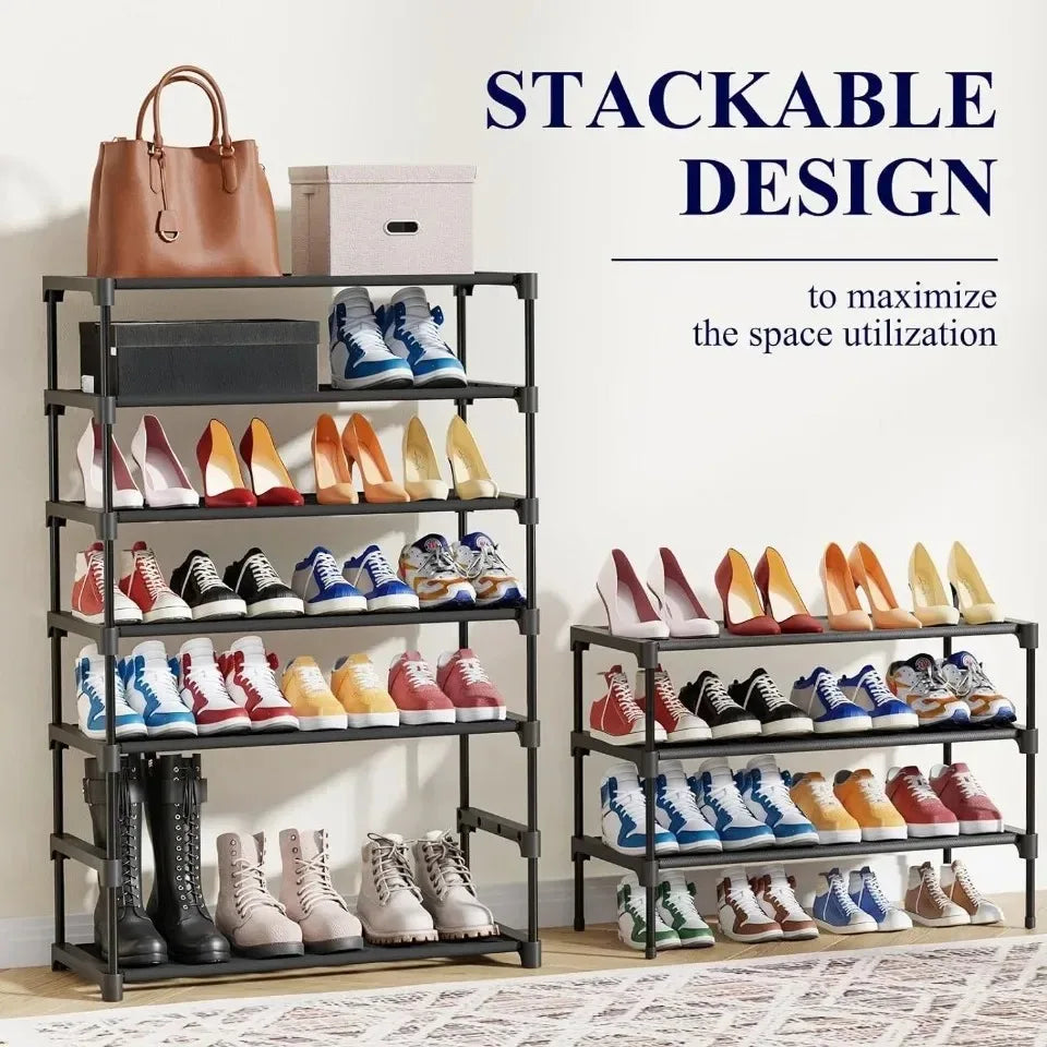 4 Tier Shoe Storage Cabinet Simple Indoor Economical Multi-Layer Shoes Racks Multi-Layer Non-Woven Fabric Simple Shoes Shelves