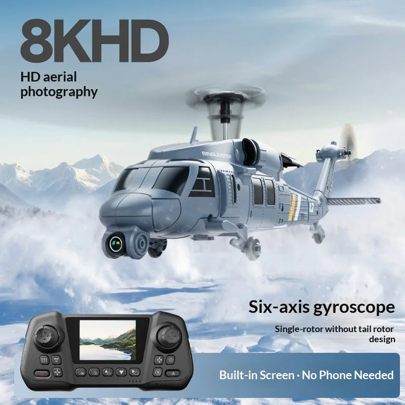 Remote Control Military Helicopter With Camera And Screen
