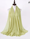 Muslim Chiffon Hijab Women Bubble Chiffon Scarf For Women Ladies Veil Muslim Islam Solid Color Malaysia Wrap Scarves