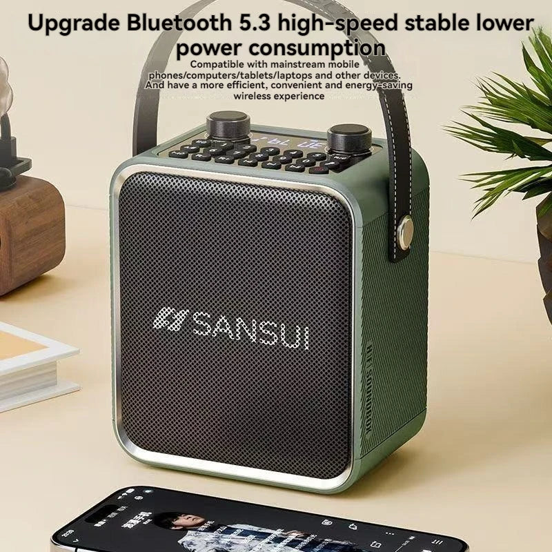 Outdoor Bluetooth speaker SANSUI T92 outdoor portable karaoke Bluetooth speaker with high volume square dance subwoofer speaker