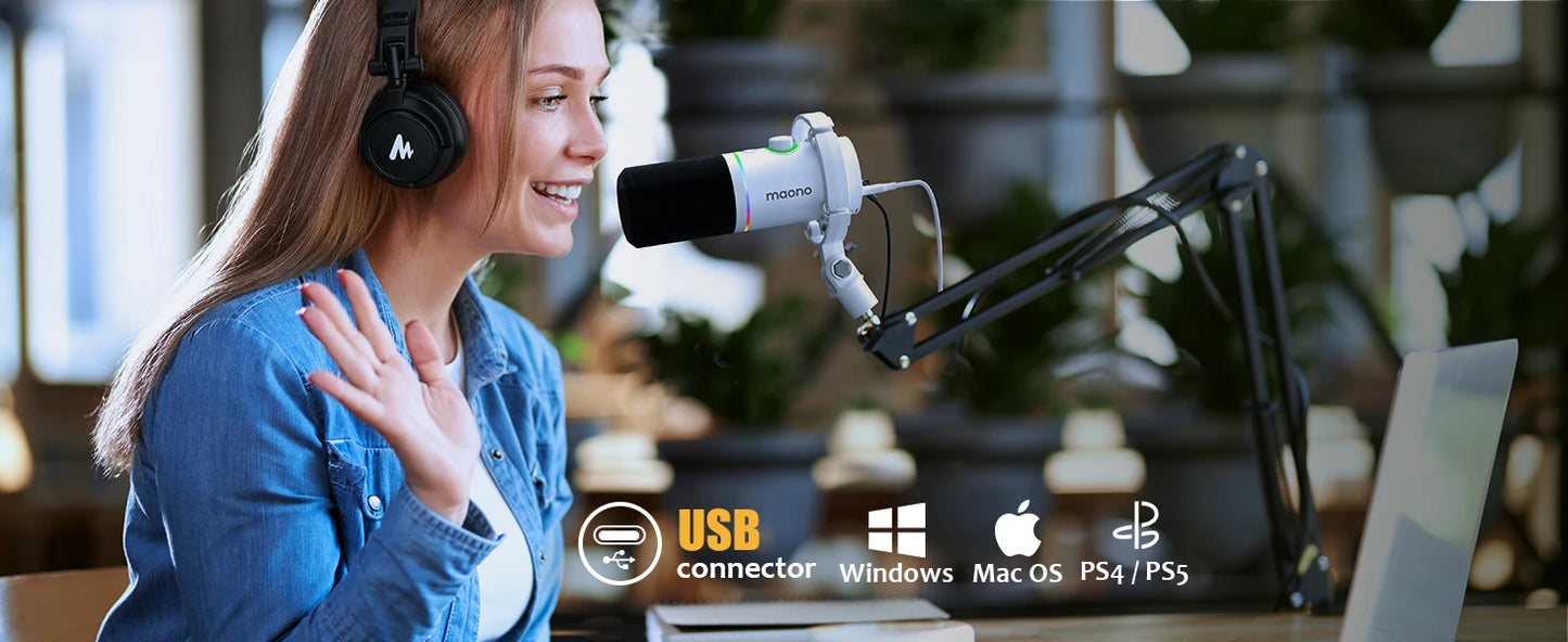 PD200X RGB Gaming Microphone Dynamic Microphone USB/XLR Dual Mode Microphone Podcast Mic RGB USB Gaming Mic XLR Mic