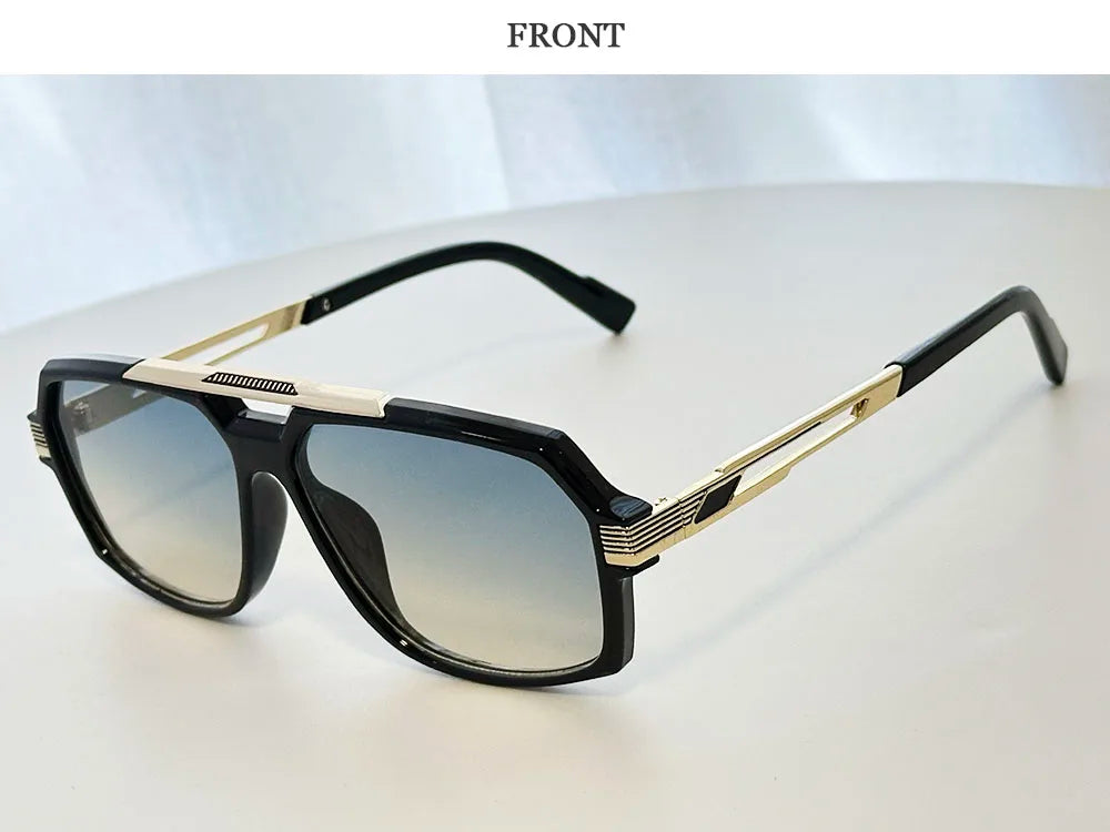 Vintage Square Alloy Frame Sunglasses With UV400 Protection