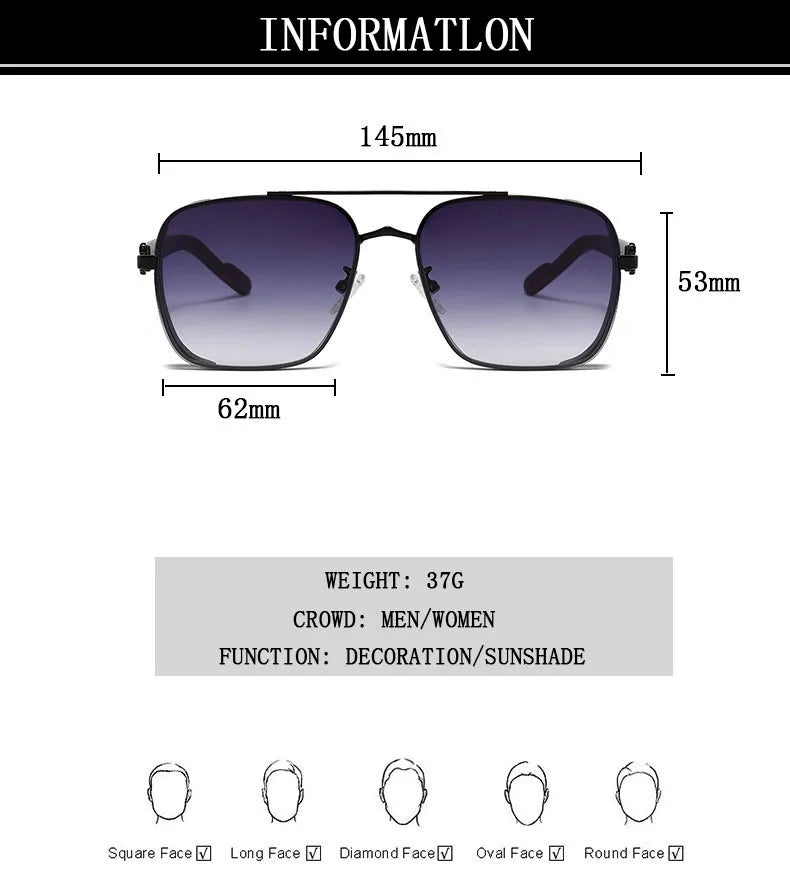 Vintage Square Wooden Frame Sunglasses With UV400 Protection