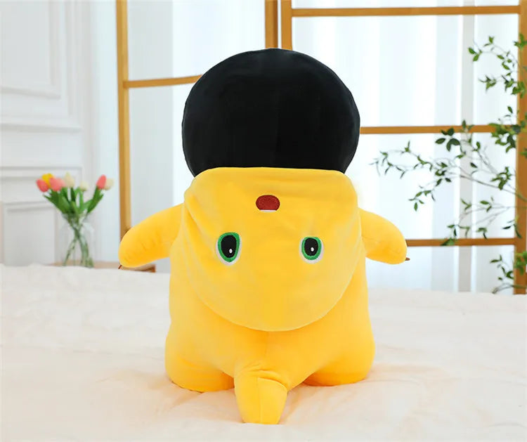 50cm Kawaii Plush Nai Long Stuffed Doll Black Face Baby Dragon Cute Smiling Funny Mask Toy Kids Birthday Xmas Gift for Girls