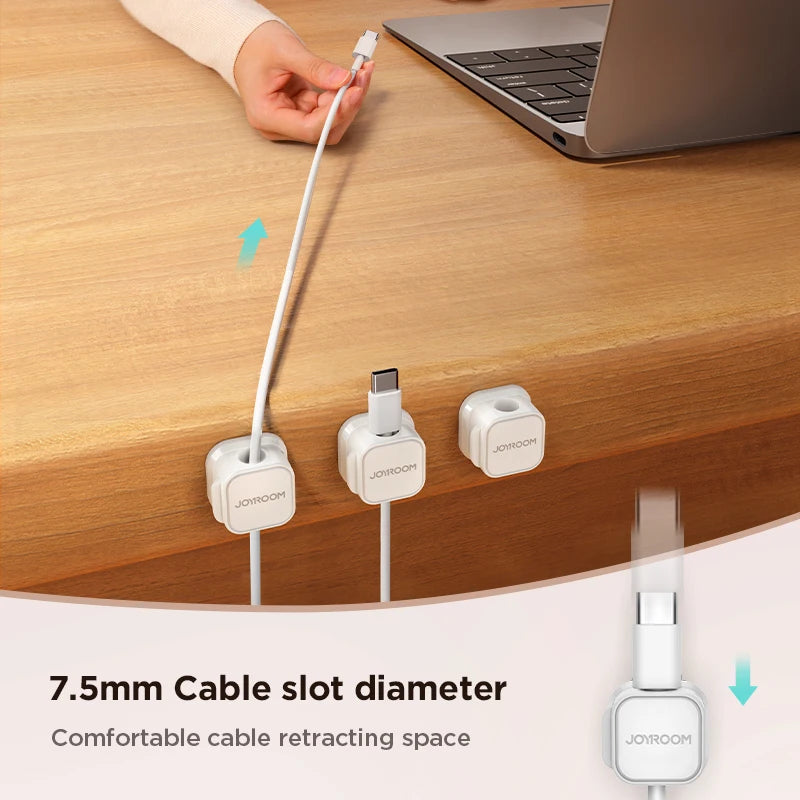 3/6Pcs Magnetic Cable Clip Cord Holder Adhesive Wire Holder Keeper Organizer for Home Office Under Desk Cable Management