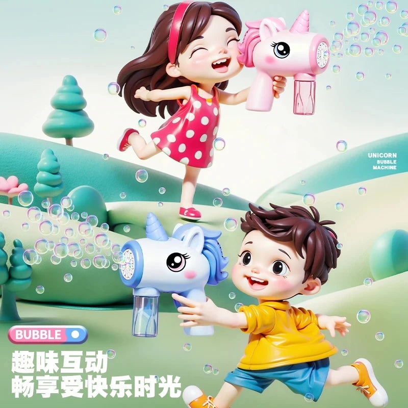 electric bubble gun, toy bubble machine, automatic soap blower with lights