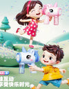 electric bubble gun, toy bubble machine, automatic soap blower with lights