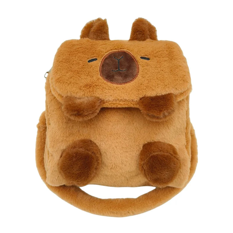 Kawaii Capybara Plush Backpack Soft Shoulder Bag