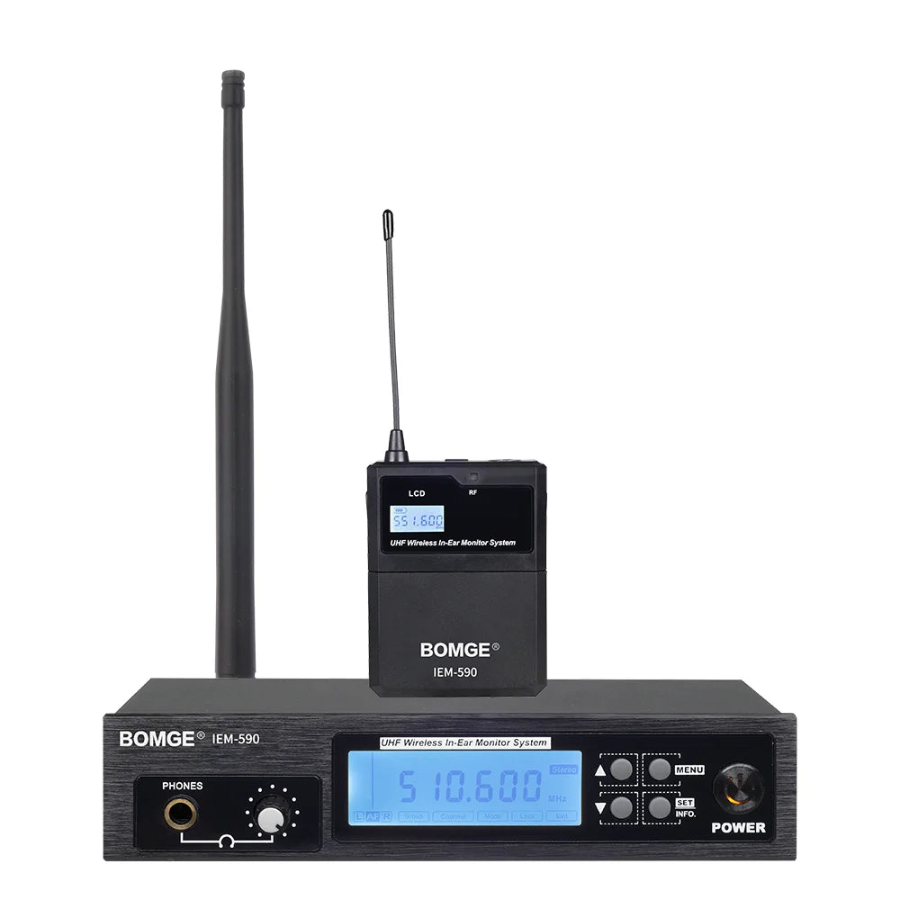 Professional UHF Wireless In Ear Monitor System Rack Mount Stereo Audio Monitoring Kit