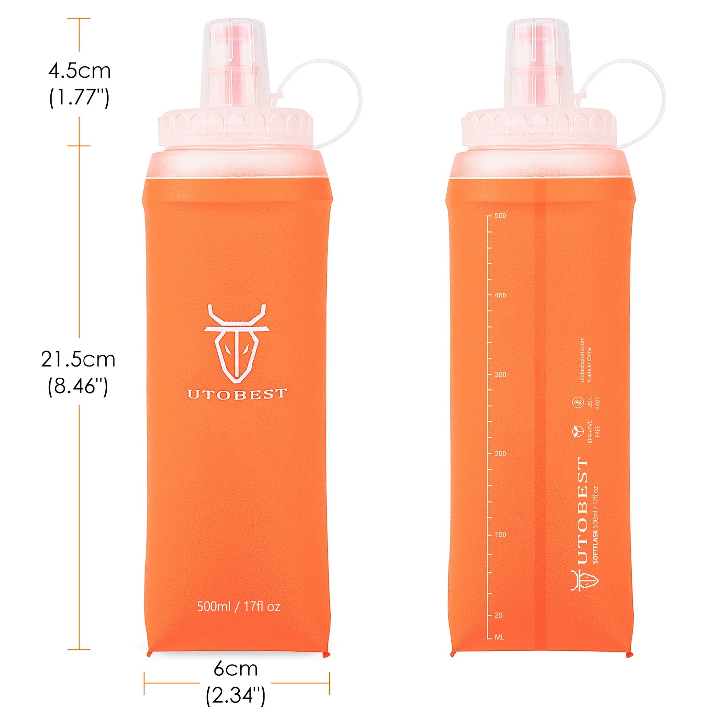 350ml/500ml Soft Flask Foldable Silicone Water Bottle TPU Running Kettle Outdoor Camping Running Cycling