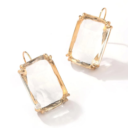 Transparent Resin Pendant Hanging Earring For Women Bohemia Trendy Geometric Square Acrylic Drop Dangle Earrings