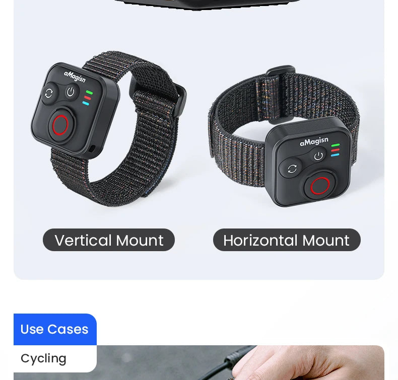 Wireless Bluetooth Remote Control with Wrist Strap for Action Cameras and Smartphones