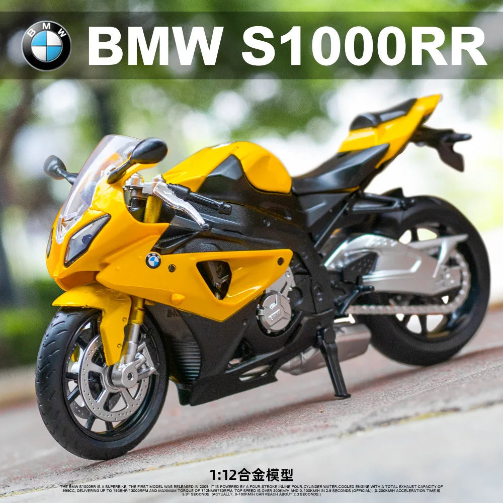 1:12 BMW S1000RR Die Cast Motorcycle Model Toy Vehicle Collection Autobike Shork-Absorber Off Road Autocycle Toys Car