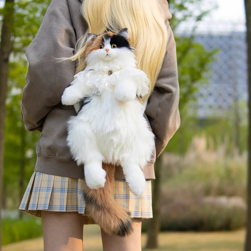 Mini Calico Cat Plush Backpack Soft Shoulder Bag