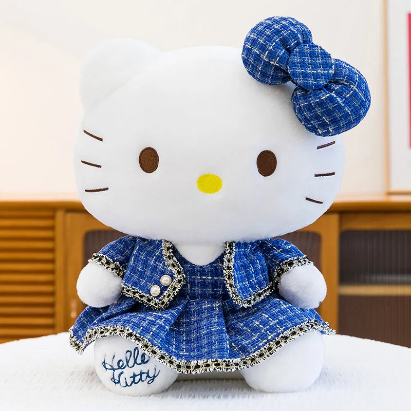 Sanrio Kawaii Hello Kitty Stuffed Doll Cute Princess Style KT Cat Plush Toy Anime Cartoon Kitten Doll for Kids Birthday Gift