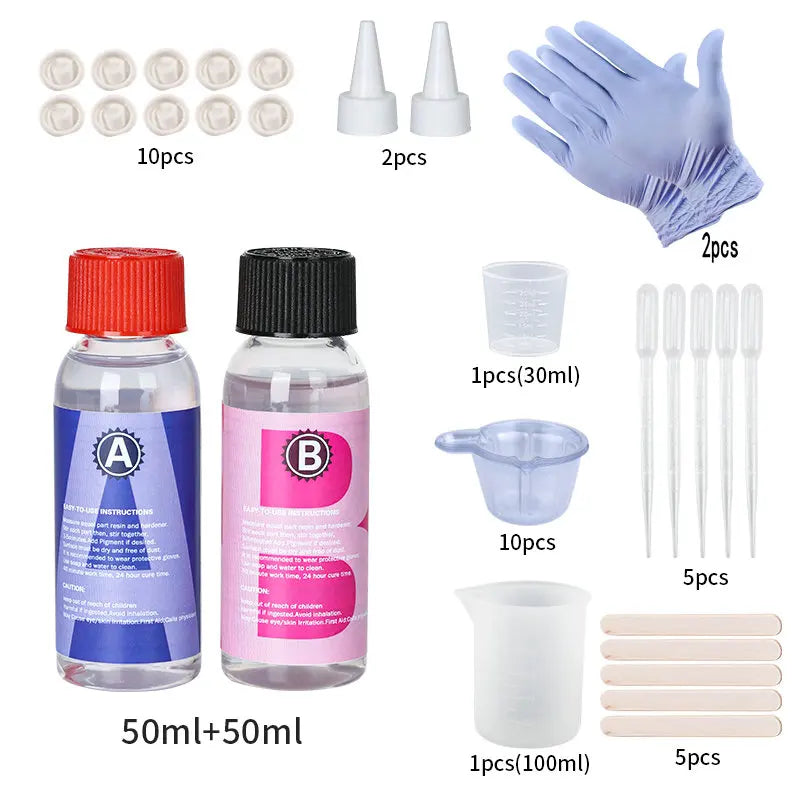 1:1 Crystal Clear Epoxy Resin Kit – High Gloss Bubble-Free Art Resin for Casting & Jewelry DIY