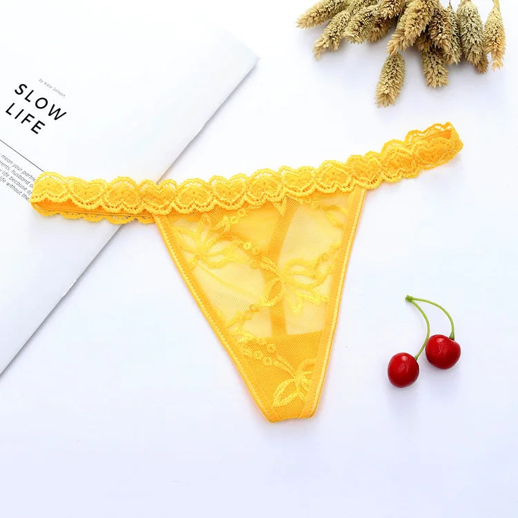 Custom Name Crystal Letter Thong Lace Bikini Panties Personality G-String Low Waist Briefs Body Jewelry For Lovers Gifts