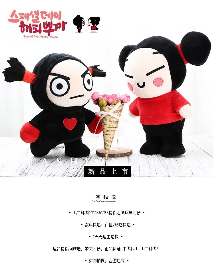 30cm Kawaii Pucca and Garu Plush Toys China Doll Cartoon Cute Soft Stuffed Dolls Figure Sleeping Pillow Children's Birthday Gift
