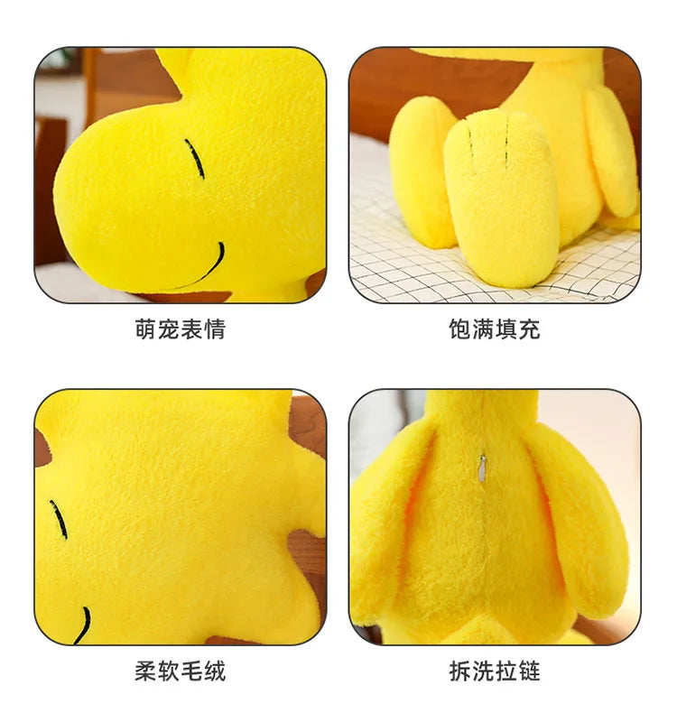 Cartoon Kawaii Snoopy and Woodstock Stuffed Doll Plush Toy Soft Cuddly Pillow Anime Kids Birthday Gift for Friends Wholesale