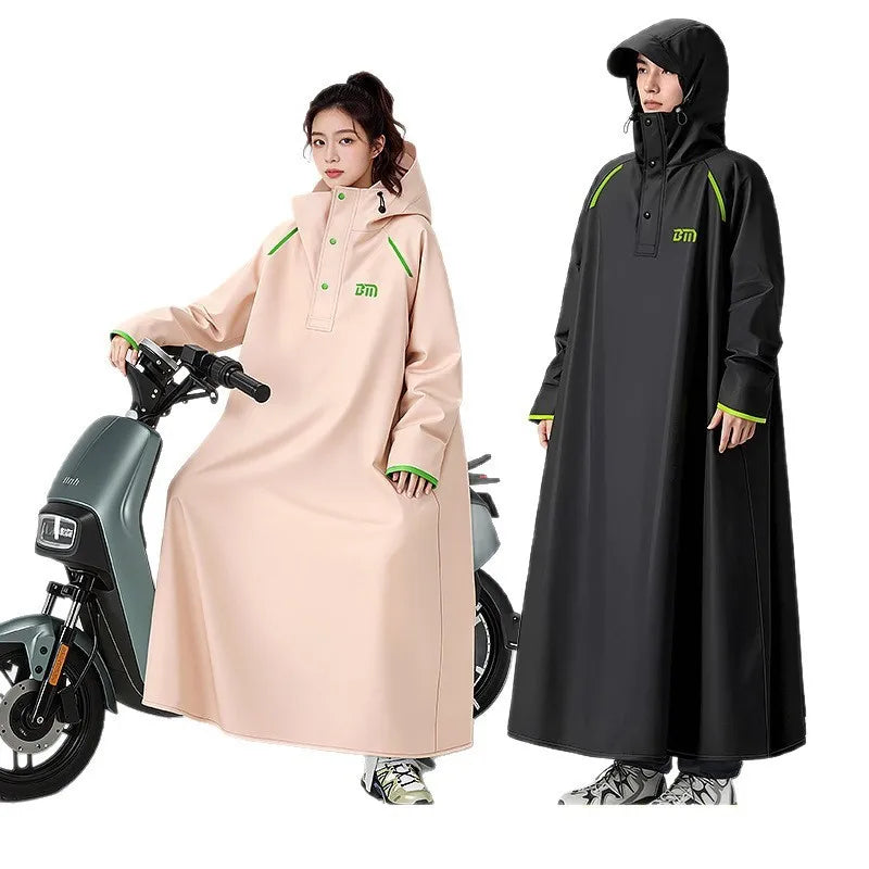 Thickened Full Body Waterproof PVC Raincoat for Motorcycle and Electric Scooter Riding