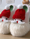 1 Pair Santa Claus Style Slippers, Indoor Warm Slippers, Winter Casual Slippers, Hand Washable, Christmas Gift, Unisex