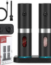 LED High Quality Automatic Operation Rechargeable Mill Electric Salt and Pepper Grinder Set with Charging Base