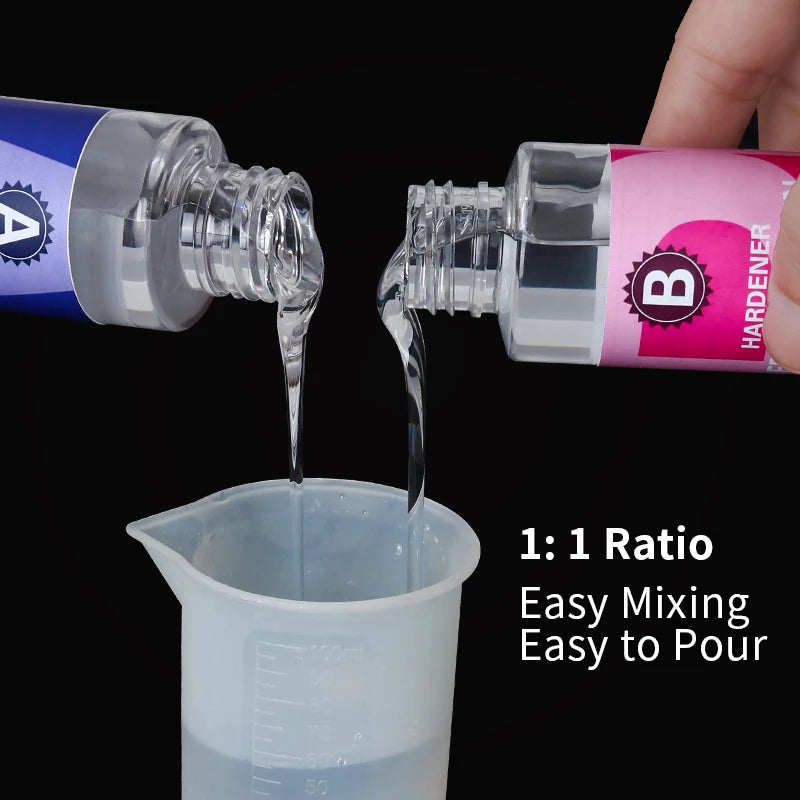1:1 Crystal Clear Epoxy Resin Kit – High Gloss Bubble-Free Art Resin for Casting & Jewelry DIY