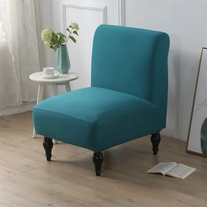 Stretch Armless Accent Chair Cover Single Short Back Sofa Covers Solid Color Anti-dirt Chair Slipcover Removable Sofa Protector