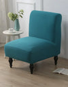 Stretch Armless Accent Chair Cover Single Short Back Sofa Covers Solid Color Anti-dirt Chair Slipcover Removable Sofa Protector
