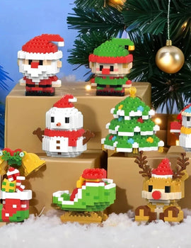 DIY Model Christmas Building Block Santa Claus Snowman Christmas Tree Building Block Toy  Christmas Decoration Party Favours