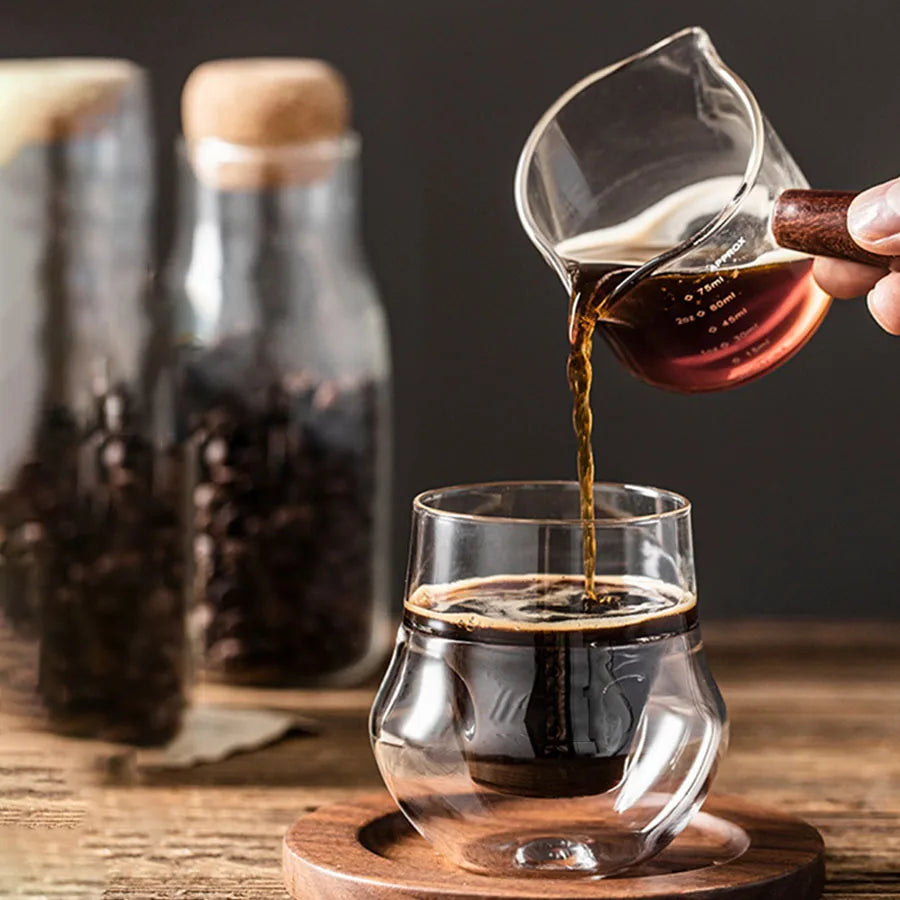 120/130ml Double-layer Glass Cup Hanging Ear Espresso Coffee Cup Anti-scalding Milk Party Brandy Wine Teacup Clear Mug