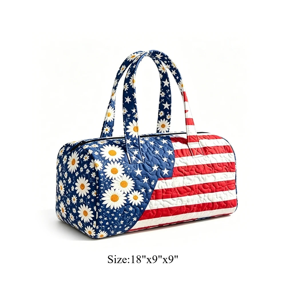 Cute Dachshund Dog Print Quilted Duffel Bag Rainbow Striped Pet Lover Travel Lightweight Polyester Weekender Bag for Women Girls