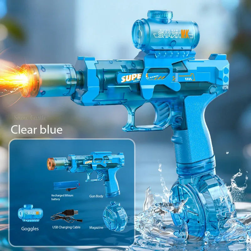 Electric Automatic Suction Water Gun Rechargeable Water Blaster for Outdoor Beach and Pool Activities